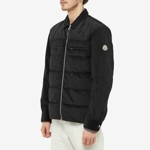 Men’s Moncler Silali Cord Down Bomber Jacket Black Size 6